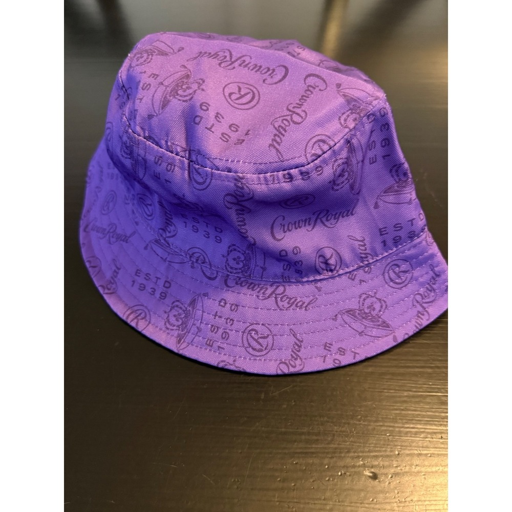 Crown Royal Purple Bucket Hat All Over‎ Logo Print ESTD 1939 Unisex One Size